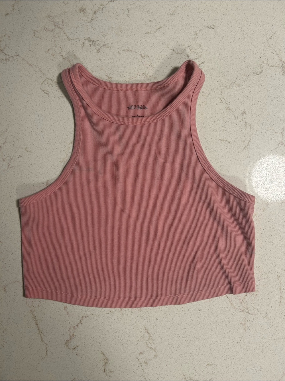 wild fable Dusty Rose Ribbed Crop Tank